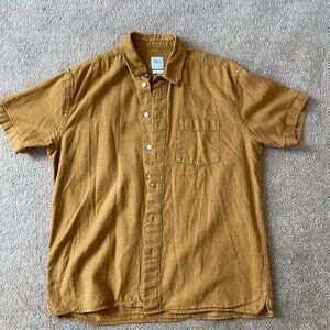 Zara Men's XL Regular Fit Short-Sleeve Linen Shirt